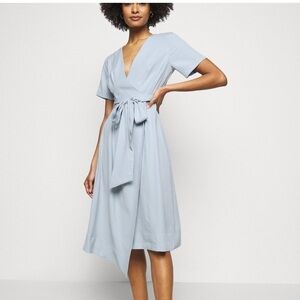 Club Monaco Asymmetrical Wrap Dress with removable belt